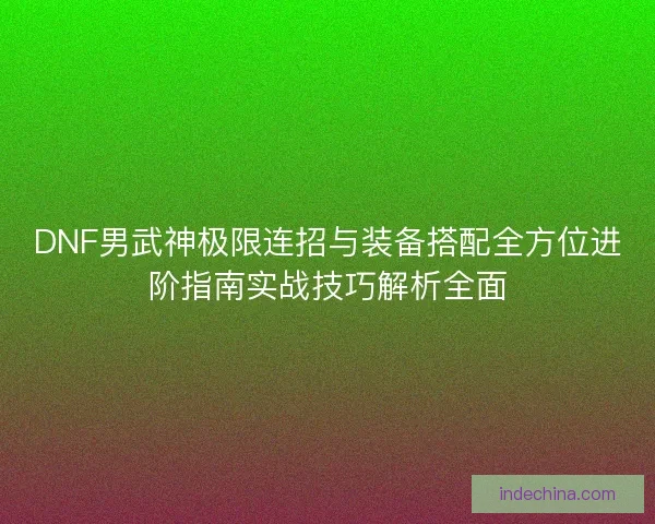 DNF男武神极限连招与装备搭配全方位进阶指南实战技巧解析全面